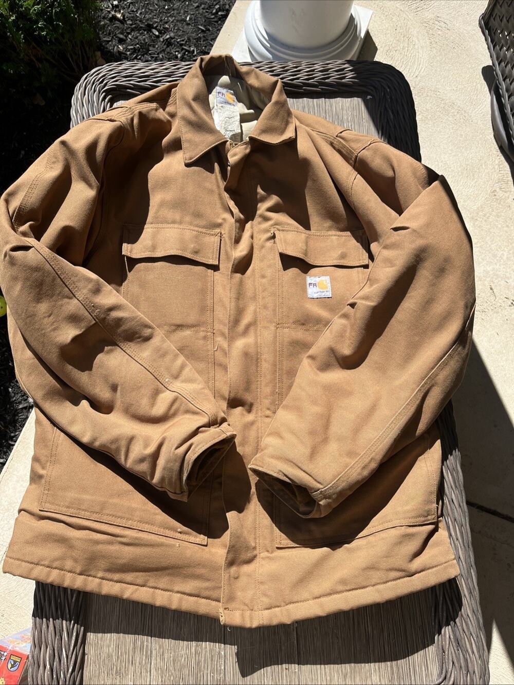 Carhartt FR Flame Resistant Tan Men’s Size 2XL Jacket RN# 14806/ Clean!